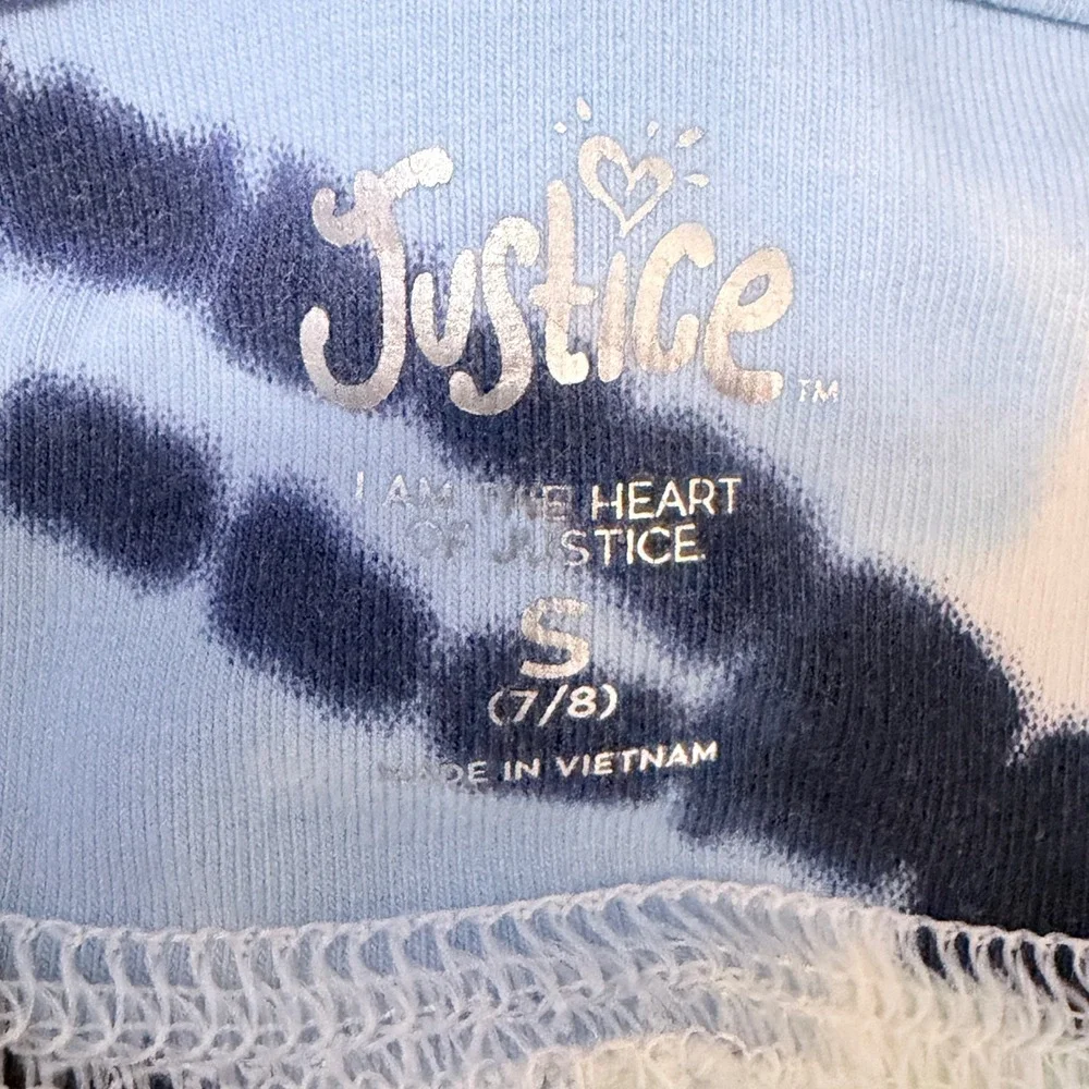 Justice Leggings Girls Size 7/8 Blue Green Tie Dye Athletic High Rise Y2K Dance
